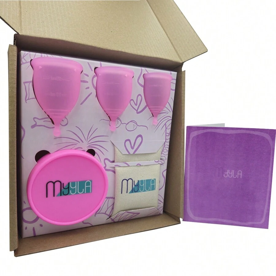 Myyla Menstrual Cups Set, 3 Menstrual Cups In 1, Menstrual Cup + Kit. - Hồng - Xem 1