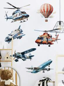 Sticker Decorativo Con Forma De Avión Creativo - Multicolor - Ver 3