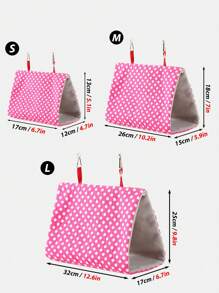 1 Miếng In Con vẹt Tổ Treo Chim Giường , Hình tam giác Hình dạng , Bền chặt Vải Bạt , Sang trọng Bên trong Lót , Có thể tháo rời & Có thể giặt được PVC Cái đệm , Thích hợp Cho mùa xuân & Mùa thu - Hồng - Xem 5