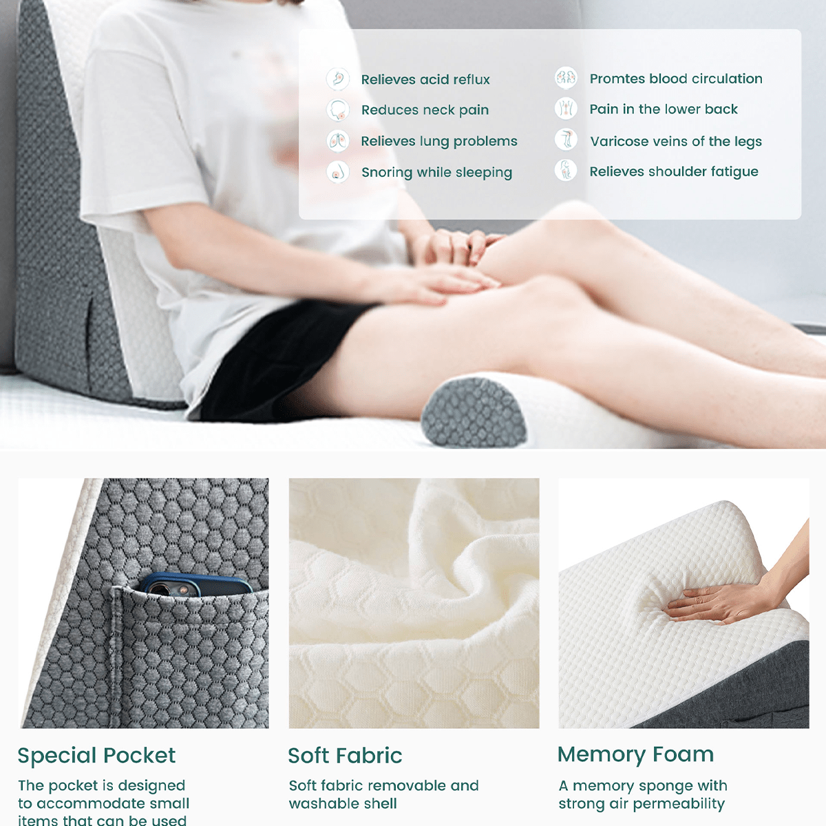 1pc Wedge Pillow For Sleeping Bed Wedge Pillow For After Surgery