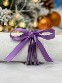 5 Chiếc Đen Tiệc Giáng Sinh Sáng Bóng Lấp Lánh Chống Nước Lễ Hội Nơ Ruy Băng Thạch Lắc Tay Vòng Tay - màu đen - Xem 6