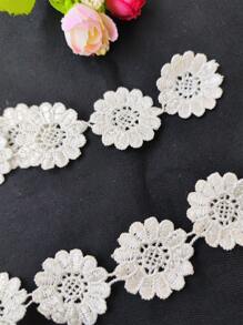 20入組刺繡水溶小花和蕾絲邊,diy服裝、床上用品、窗簾、鞋子、圍巾、婚紗、面紗、手工藝品、帽飾、珠寶、服裝飾邊配件 - 白色 - 查看 1