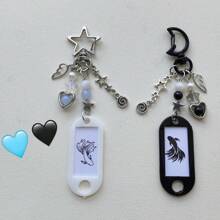 2pcs/1set betta fish couples keychains friends matching keychains - 2pc/1set - View 1