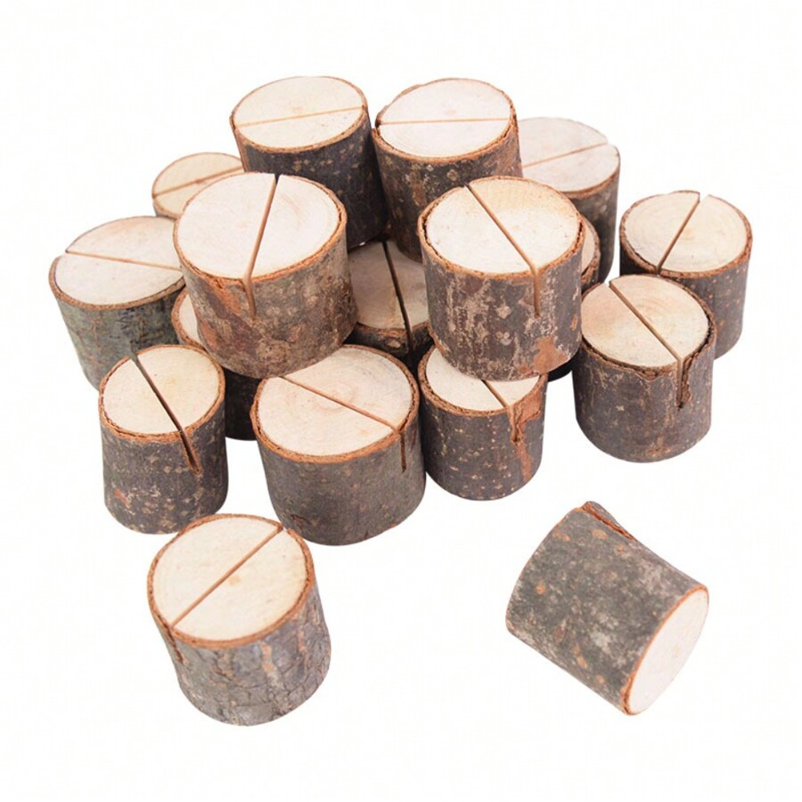 Toncoo Wood Place Card Holders, 10Pcs Premium Rustic Table Number