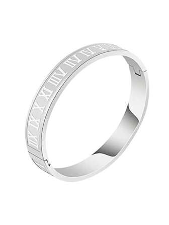 1條時尚的銀色不鏽鋼男士手鐲,適合作為男士生日禮物、情人節禮物