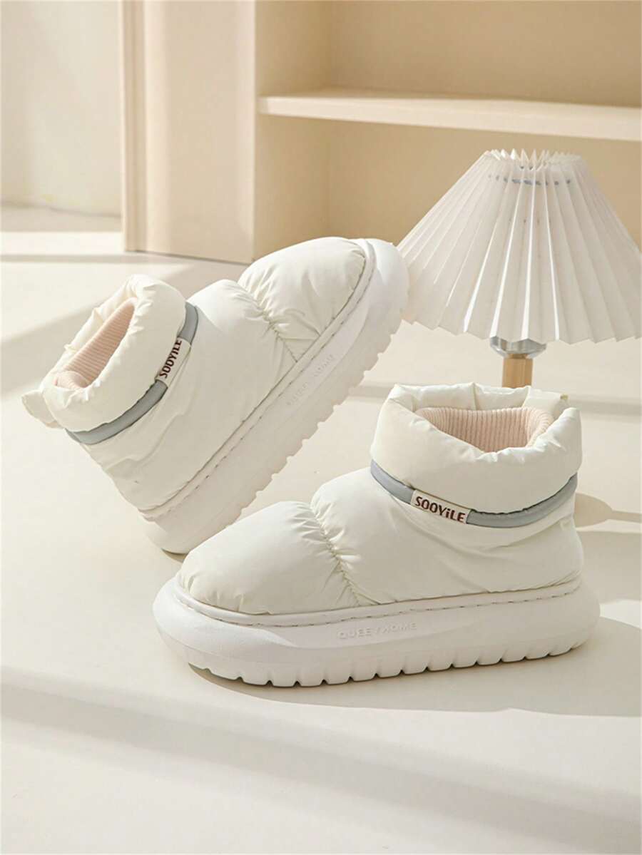 Của phụ nữ Đế dày Bốt Tuyết Cho mùa đông , Đúng mốt Không thấm nước Plush ấm áp , High Top Thoải mái Giày dép - trắng - Xem 1