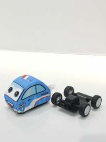 Police Car Inertial Miniature Toy With Removable Washable Fabric Cover, Cute Cartoon - Blue - View 11