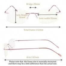 SHINU 品牌女士无框眼镜纯钛框架滤光眼镜女士无屈光度 T1023 C3 紫色