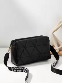 Borsa a tracolla da donna con zip doppie, tracolla regolabile, grande capacità, semplice e alla moda, multifunzionale