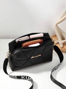 Borsa a tracolla da donna con zip doppie, tracolla regolabile, grande capacità, semplice e alla moda, multifunzionale