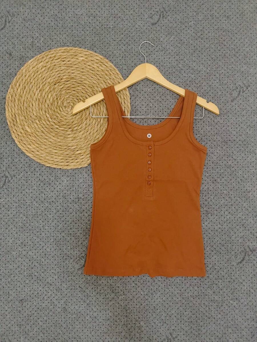 Women Tank Tops & Camis - Rust Brown - View 1