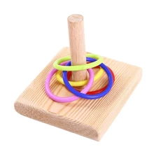 1/2/3 Sets Wooden Parrot Hoop Toy, Colorful Hoop Toys With 5 Rings (Random Colors), Bird Chewing Toy, Birdcage Accessories