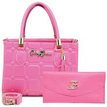 Women Tote Bags - 玫紅色 - 查看 2