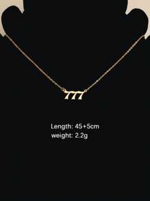 1 件時尚不銹鋼號碼項鍊 111 222 333 444 555 666 777 888 999 鋼號項鍊 女士男士禮物