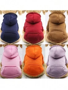 1 件秋冬牛仔口袋設計四腳狗衣服、寵物貓衣服、寵物用品 - 紫色 - 查看 7