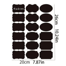 36入/72入組可重複使用的食品儲存容器貼紙和筆,防水、無粘著,自粘式黑板貼紙,適用於香料、奶酪等,廚房配件