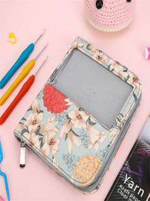 1 Miếng In Mẫu Trực quan Túi Móc Dây kéo Mô hình Lưới Polyester Hộp đựng Đa chức năng Có thể mang đi Móc sự thêu Hộp đựng Túi xách tay Trống Cái túi - màu xanh lá - Xem 1