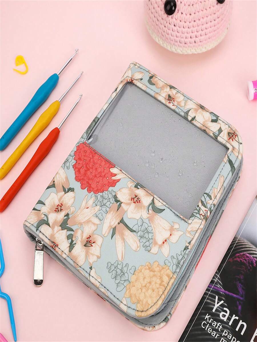 1 Miếng In Mẫu Trực quan Túi Móc Dây kéo Mô hình Lưới Polyester Hộp đựng Đa chức năng Có thể mang đi Móc sự thêu Hộp đựng Túi xách tay Trống Cái túi - màu xanh lá - Xem 1