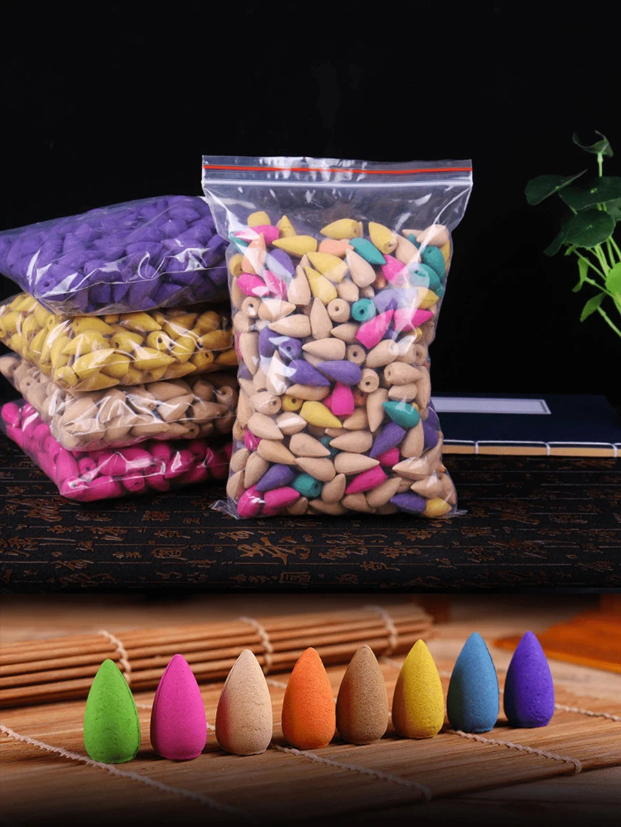 300pcs Backflow Incense Cones, 100% Pure Natural Handmade, Waterfall Scent, Rose, Tulip, Jasmine, Lavender Rose, Suitable For Backflow Incense Burner | Meditation Yoga Gift, Birthday Graduation Gift - 300 pieces - View 1