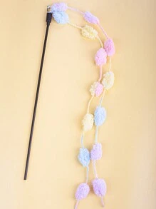 1pc Colorful Ball Cat Teaser Wand Toy With Bell - Multicolor - View 2