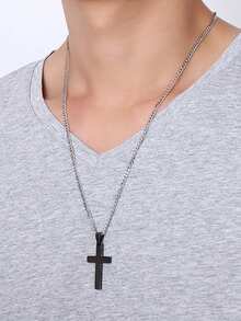 1入黑色極簡風吊墜項鍊,時尚配件,適合送給家人、朋友或愛人的最佳禮物 - 彩色 - 查看 5