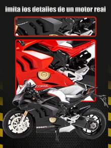 Coleccion Escala Moto Juguete V4s Con Luz Y Sonido Base 1:12 - Rojo - Ver 4