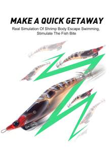 KINGDOM Egi 蝦魚餌 80mm/92mm/110mm 魷魚鉤硬餌 01 - 橘色 - 查看 8