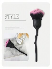 1入黑色和粉色刷毛指甲灰塵清潔刷指甲藝術灰塵去除器刷清潔器刷,適用於家庭美甲沙龍