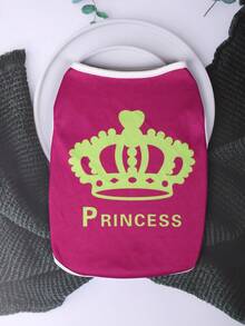 1 Miếng Thú cưng Áo vest Với Thiết kế vương miện - Màu Hồng Tươi - Xem 2