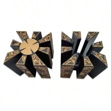 1pc Ghostly Rotating Geometric Puzzle Toy, Can Be Distorted And Spun Into Various Shapes&Dismantled Into Various Asymmetric Forms Puzzle Box - Black - View 5