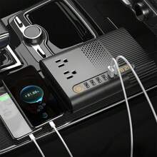 1入組300瓦汽車電源逆變器12伏特直流至110伏特交流汽車轉換器 - 黑色 - 查看 7
