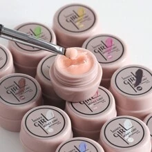 12 色美甲雕刻凝膠紫外線凝膠固體浸泡純色雕刻凝膠帶花卉和線條畫裝飾 - 彩色 - 查看 3