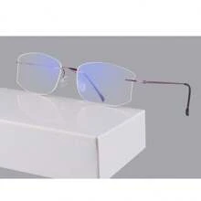 SHINU 品牌女士无框眼镜纯钛框架滤光眼镜女士无屈光度 T1023 C3 紫色