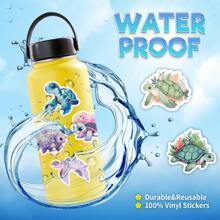 50 张海龟贴纸包，彩色贴纸适用于派对装饰笔记本剪贴簿手提箱手机壳，乙烯基防水贴纸散装适合青少年成人