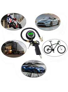 Digital Display Air Pressure Gun Car EU Tire Pressure Inflator Gauge LCD Display Car Tire Pressure Check Tool accessori auto - Black - View 5