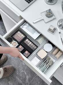 1pc Transparent Drawer Style Makeup Storage Box With Compartments For Cosmetics, Perfumes, Lipsticks, Eyebrow Pencils, Etc.,For Holiday Beach, Bathroom Collection, Bedroom Collection, Large Capacity