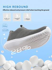 Kids Shoes Girls Boys Lightweight Slip On Walking Sneakers - 深灰色 - 查看 5
