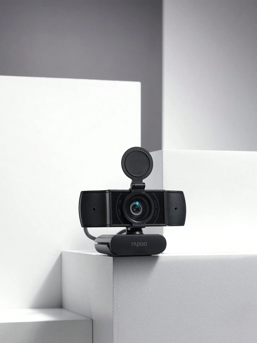 Rapoo C200s 黑色hd 720p Usb網絡攝像頭,配備雙噪音消除麥克風,90度視角,適用於辦公室筆記本電腦桌上型電腦 - 黑色 - 查看 1
