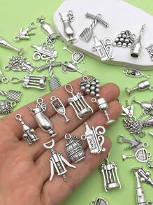 10/13/20/50/100 stuks willekeurige gemengde antieke zilveren emaille legering rode wijn wijnglas kurkentrekker charme DIY hanger voor armband ketting oorbellen sieraden maken accessoires sieraden benodigdheden