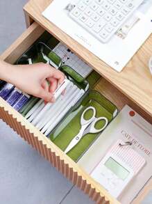 1 件透明桌面文具抽屉整理器，方形塑料收纳盒，适用于办公桌、橱柜、办公用品装饰秋季装饰节日装饰房间装饰家居装饰秋季装饰卧室装饰 - 無色 - 查看 7