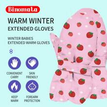 Binomata 男女童卡通風格長手套,專業防水防風保暖戶外手套適用於冬天,適合滑雪,玩雪和玩水不漏水