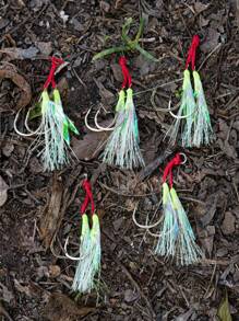GOTURE 5 Peças Kit de Anzóis de Assistência Dupla para Pesca, Anzóis de Pesca de Alta Qualidade, Anzóis de Espera e Rápidos para Isca Vertical de Chumbo