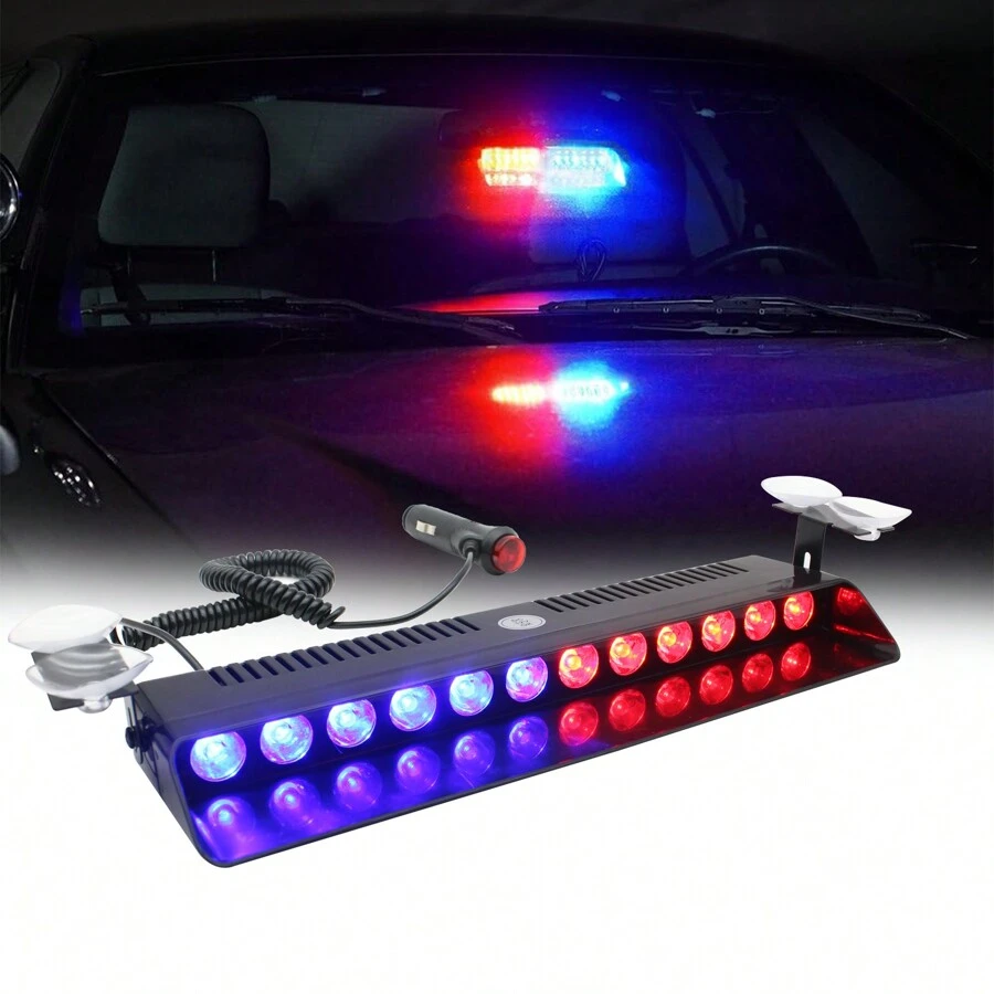 13.5 Inch Led Emergency Dashboard Strobe Light Bar With Suction Cup