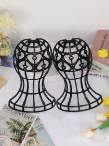 假髮支架,可折疊的攜帶式假髮烘乾架,適用於假髮展示,專業級別 - 黑色 - 查看 5