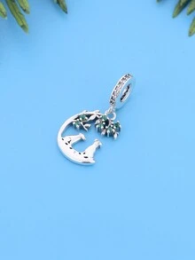 1pc Beautiful 925 Sterling Silver Dog Pendant, Diy Pet Birthday Gift - Silver - View 2
