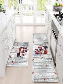 1pc Christmas Pattern Digital Printed Kitchen Mat - Non-monochrome - View 1