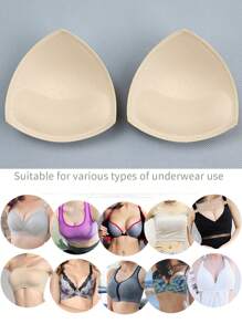 2 Piezas De Relleno Para Brasier Femenino, Transpirables, Finos Y Gruesos En Forma Triangular/redonda - Albaricoque - Ver 1