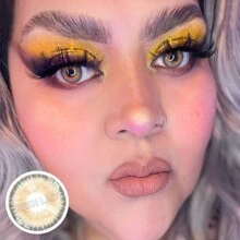 FRESH LADY Freshlady 学生眼妆 经典咖啡色隐形眼镜 1 年一次性万圣节服装角色扮演