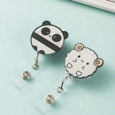 2 piezas Diseño de oveja panda de dibujos animados Hebilla de tarjeta ajustable Hebilla de tarjeta creativa para oficina Escuela Estudiante Para enfermera Doctor Tarjeta de identificación portátil liviana Trabajadores de cuello blanco Para mujeres Para vacaciones Para aniversario Para cumpleaños Accesorios de regalo Regalos para maestros Tarjetero Billetera Tarjetero Tarjetero de visita Tarjetero de crédito Mujeres Para mujeres