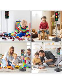 Byson 1pc Children's Road Traffic Signal Light Toy, Large Traffic Lights Model For Early Education - Black - View 7